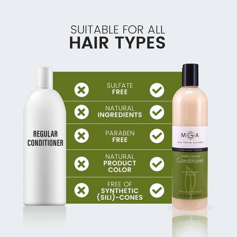 Max Green Alchemy MGA Scalp Rescue Conditioner - Organic Vegan Hair Care with Tea Tree for Healthy Scalp and Shiny Hair - 8.8 Fl Oz - Image 5